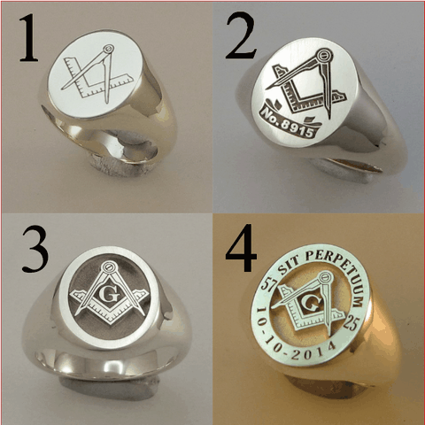 Masonic signet ring in sterling silver